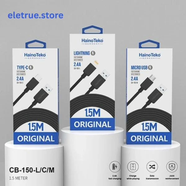 CB-150 1.5M Fast Charging Data Cable (Type-C / Lightning / Micro USB)